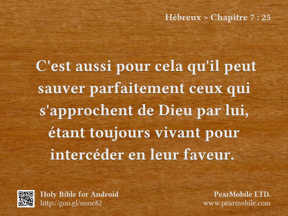 Hébreux, Chapitre 7:25